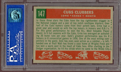 1959 Topps Baseball #147 Ernie Banks Dale Long PSA 8 NM/MT 560885