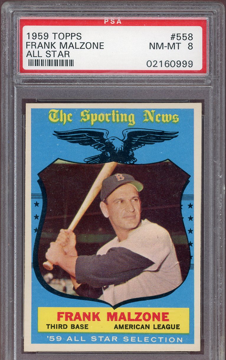 1959 Topps Baseball #558 Frank Malzone A.S. Red Sox PSA 8 NM/MT 560887