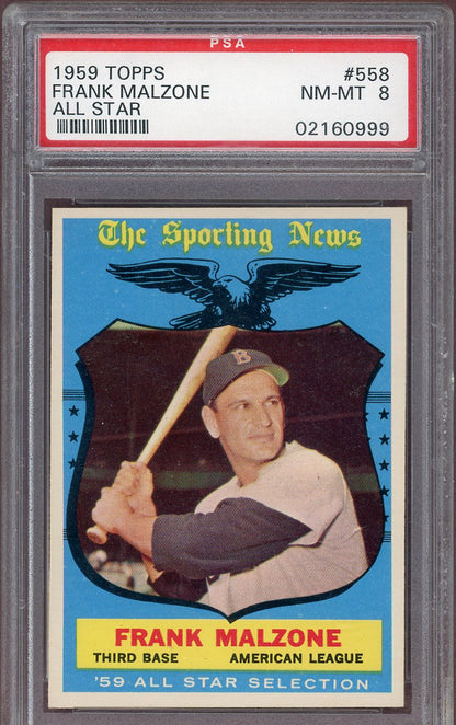 1959 Topps Baseball #558 Frank Malzone A.S. Red Sox PSA 8 NM/MT 560887