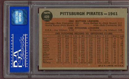 1962 Topps Baseball #409 Pittsburgh Pirates Team PSA 8 NM/MT 560888