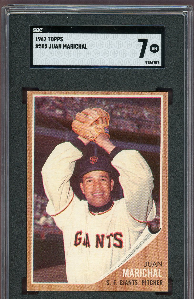 1962 Topps Baseball #505 Juan Marichal Giants SGC 7 NM 560891