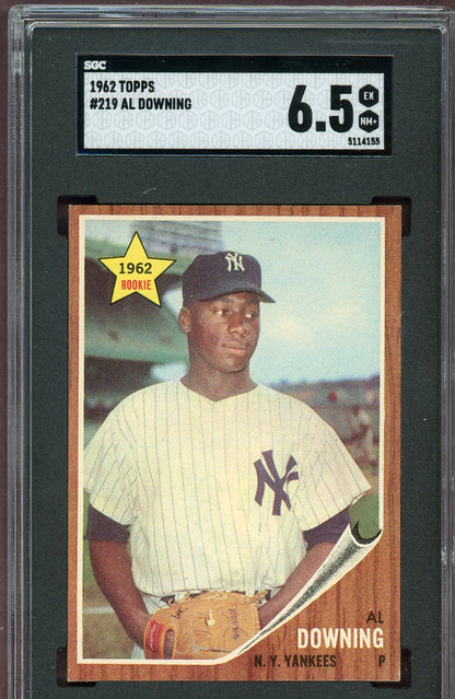1962 Topps Baseball #219 Al Downing Yankees SGC 6.5 EX-MT+ 560892