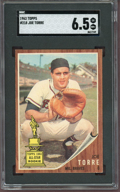 1962 Topps Baseball #218 Joe Torre Braves SGC 6.5 EX-MT+ 560893
