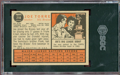 1962 Topps Baseball #218 Joe Torre Braves SGC 6.5 EX-MT+ 560893