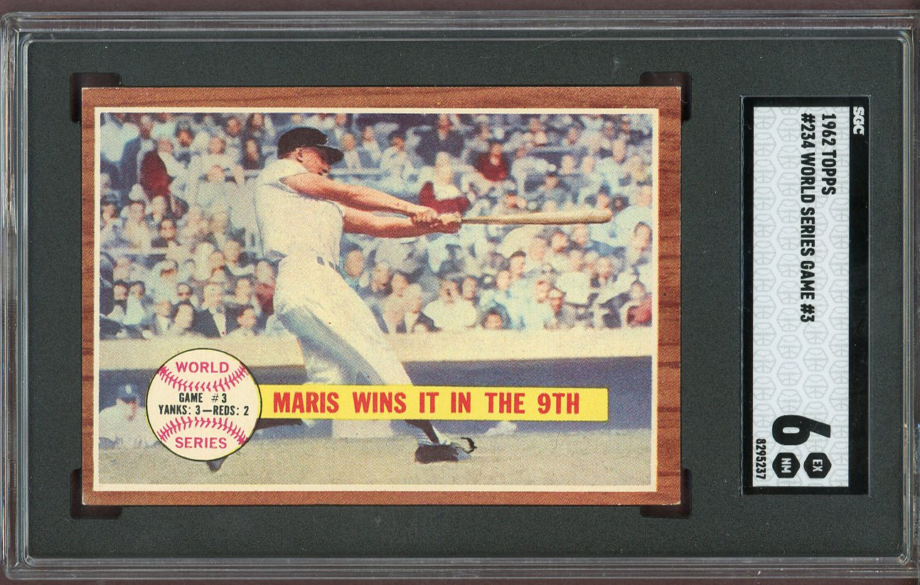 1962 Topps Baseball #234 World Series Game 3 Roger Maris SGC 6 EX-MT 560894