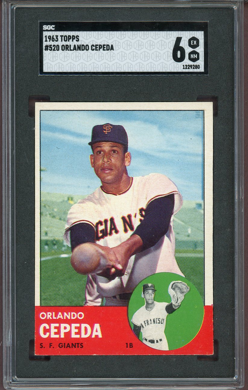 1963 Topps Baseball #520 Orlando Cepeda Giants SGC 6 EX-MT 560898