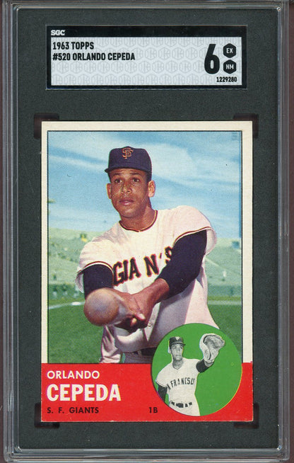1963 Topps Baseball #520 Orlando Cepeda Giants SGC 6 EX-MT 560898