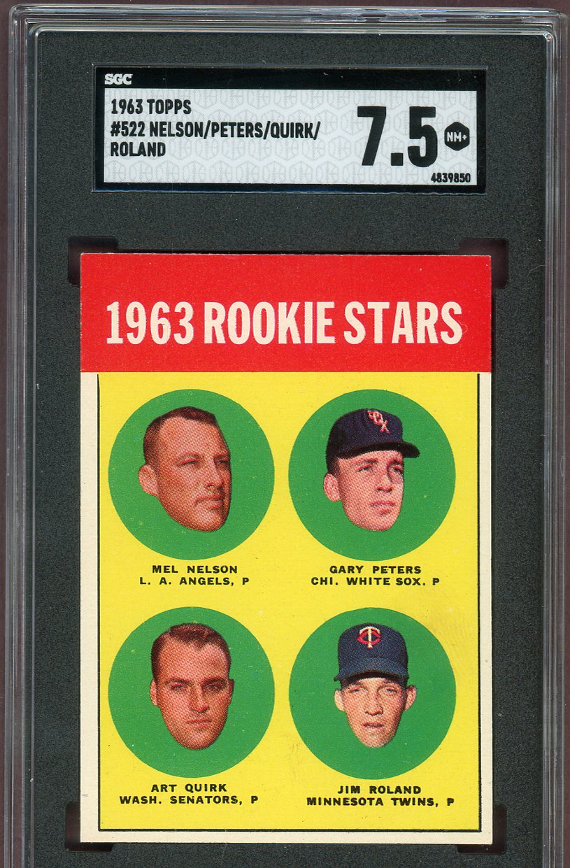 1963 Topps Baseball #522 Gary Peters White Sox SGC 7.5 NM+ 560900