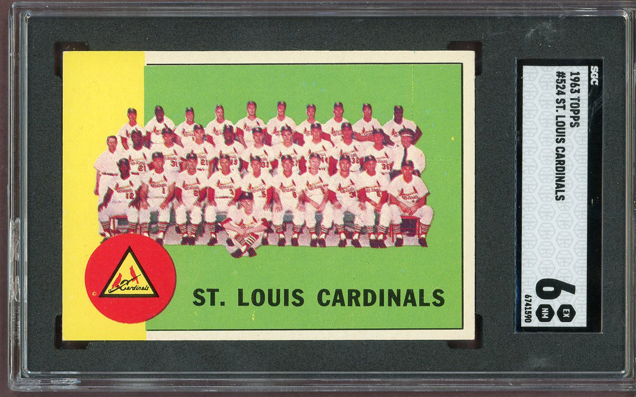 1963 Topps Baseball #524 St. Louis Cardinals Team SGC 6 EX-MT 560901