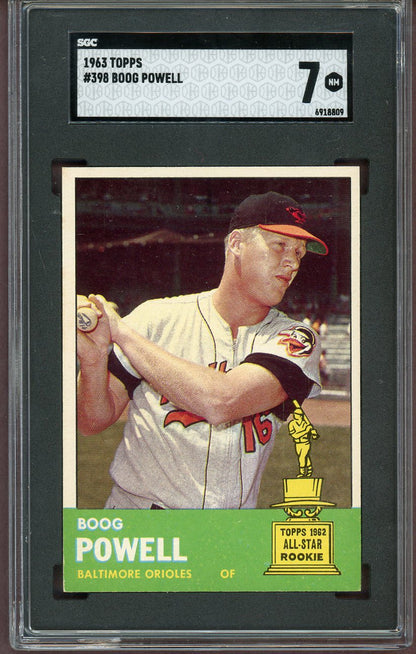1963 Topps Baseball #398 Boog Powell Orioles SGC 7 NM 560902