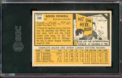 1963 Topps Baseball #398 Boog Powell Orioles SGC 7 NM 560902