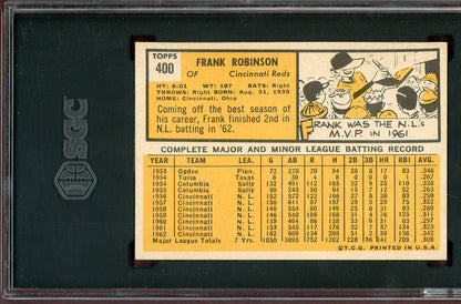 1963 Topps Baseball #400 Frank Robinson Reds SGC 7 NM 560904