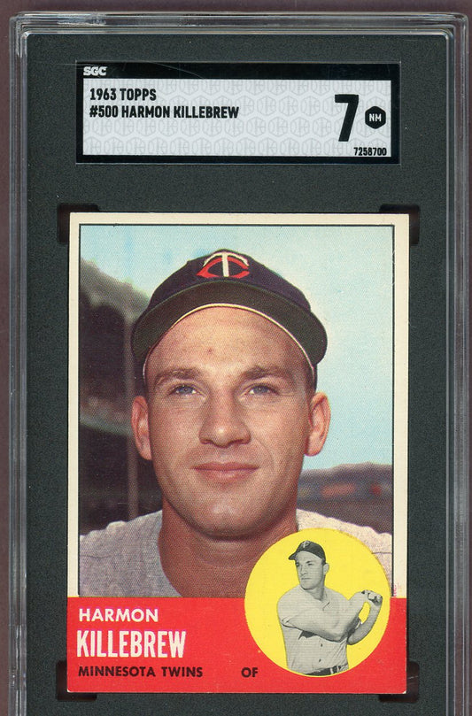 1963 Topps Baseball #500 Harmon Killebrew Twins SGC 7 NM 560907