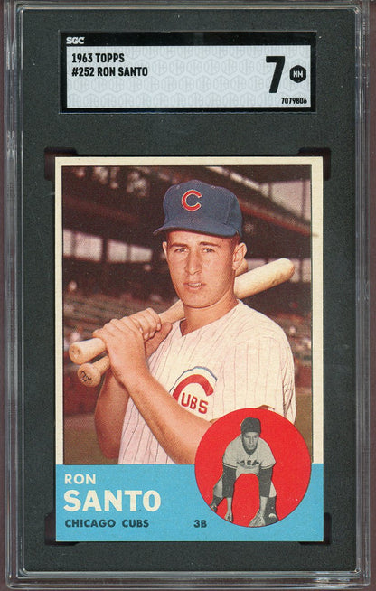 1963 Topps Baseball #252 Ron Santo Cubs SGC 7 NM 560910