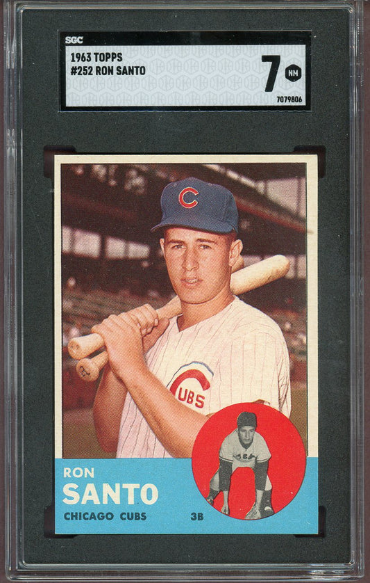 1963 Topps Baseball #252 Ron Santo Cubs SGC 7 NM 560910