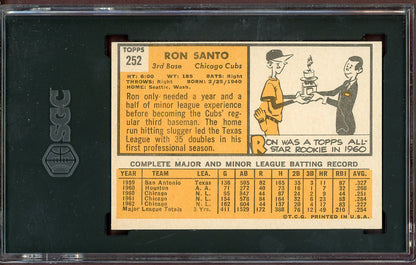 1963 Topps Baseball #252 Ron Santo Cubs SGC 7 NM 560910