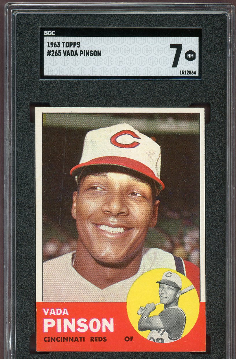 1963 Topps Baseball #265 Vada Pinson Reds SGC 7 NM 560912