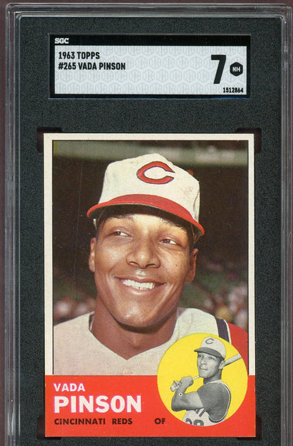 1963 Topps Baseball #265 Vada Pinson Reds SGC 7 NM 560912