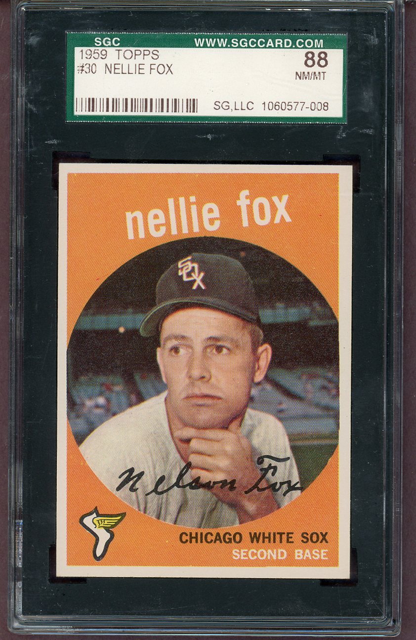 1959 Topps Baseball #030 Nellie Fox White Sox SGC 8 NM/MT 560925