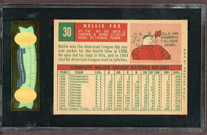 1959 Topps Baseball #030 Nellie Fox White Sox SGC 8 NM/MT 560925