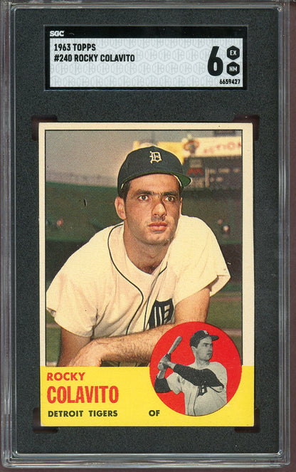 1963 Topps Baseball #240 Rocky Colavito Tigers SGC 6 EX-MT 560926