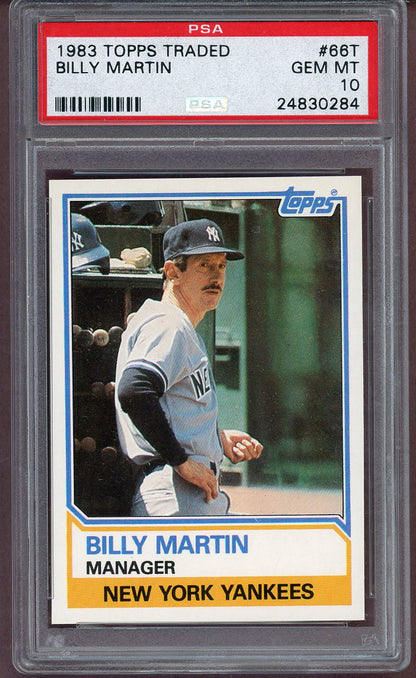 1983 Topps Traded #066T Billy Martin Yankees PSA 10 GEM MINT 560934
