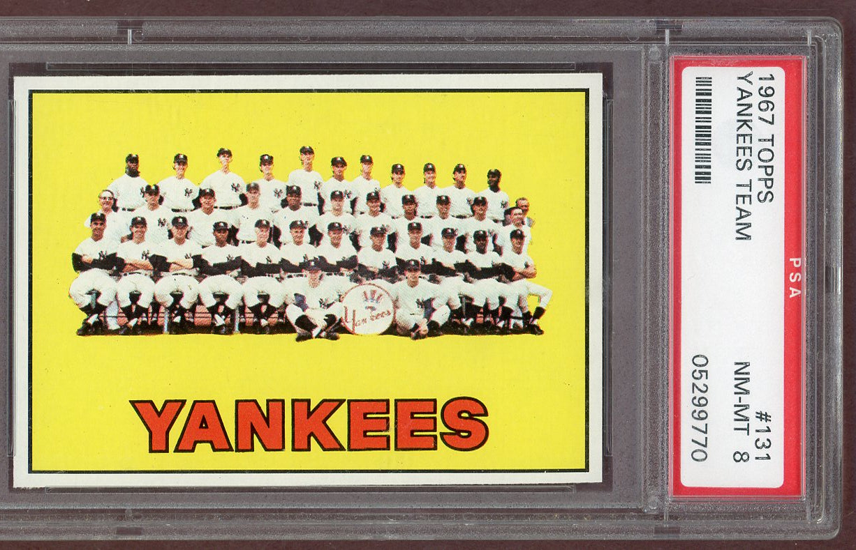 1967 Topps Baseball #131 New York Yankees Team PSA 8 NM/MT 560936