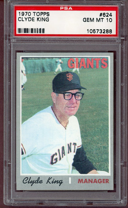 1970 Topps Baseball #624 Clyde King Giants PSA 10 GEM MINT 560937
