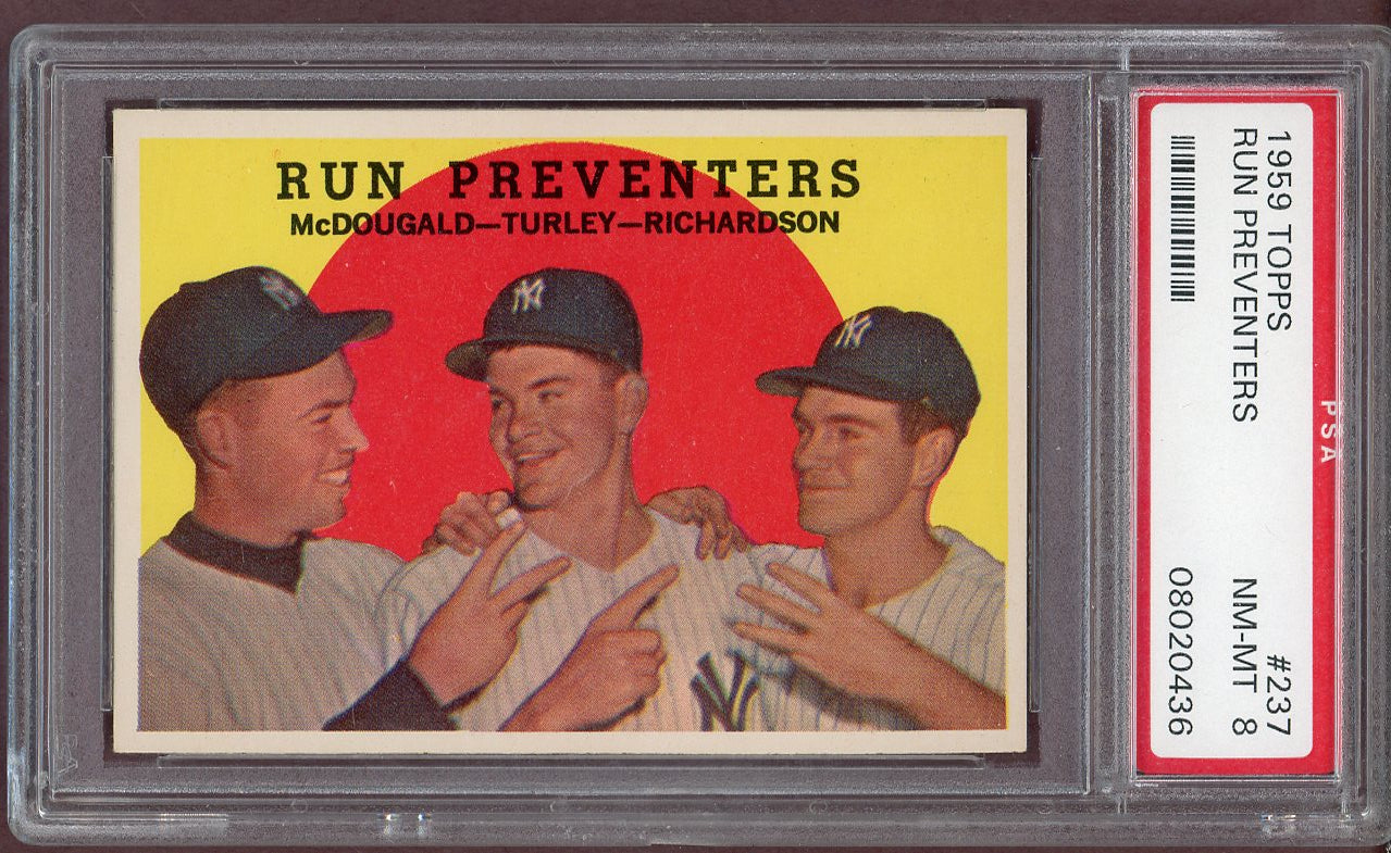 1959 Topps Baseball #237 Bobby Richardson Gil McDougald PSA 8 NM/MT 560946