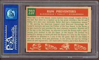 1959 Topps Baseball #237 Bobby Richardson Gil McDougald PSA 8 NM/MT 560946