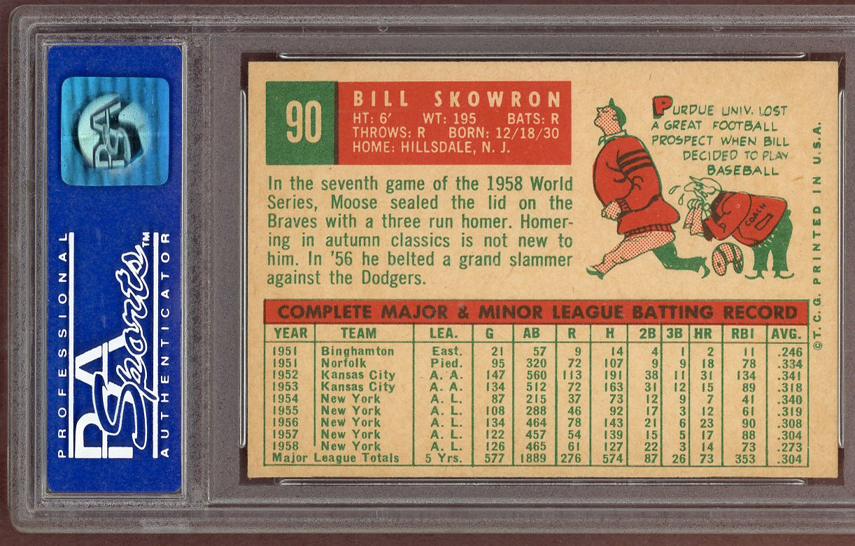 1959 Topps Baseball #090 Bill Skowron Yankees PSA 8 NM/MT 560947