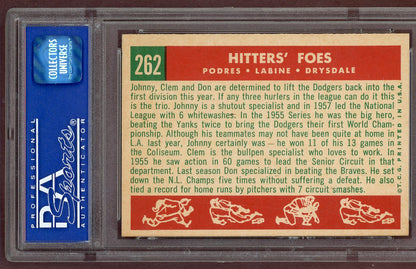 1959 Topps Baseball #262 Don Drysdale Johnny Podres PSA 7 NM 560948