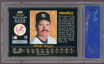 1993 Pinnacle #424 Wade Boggs Yankees PSA 10 GEM MINT 560950
