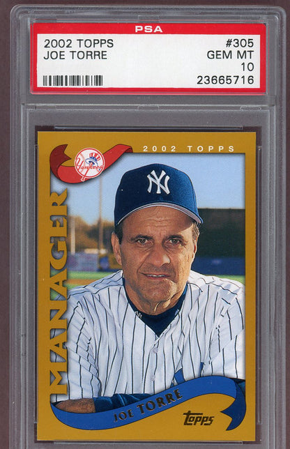2002 Topps #305 Joe Torre Yankees PSA 10 GEM MINT 560952