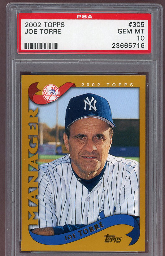2002 Topps #305 Joe Torre Yankees PSA 10 GEM MINT 560952