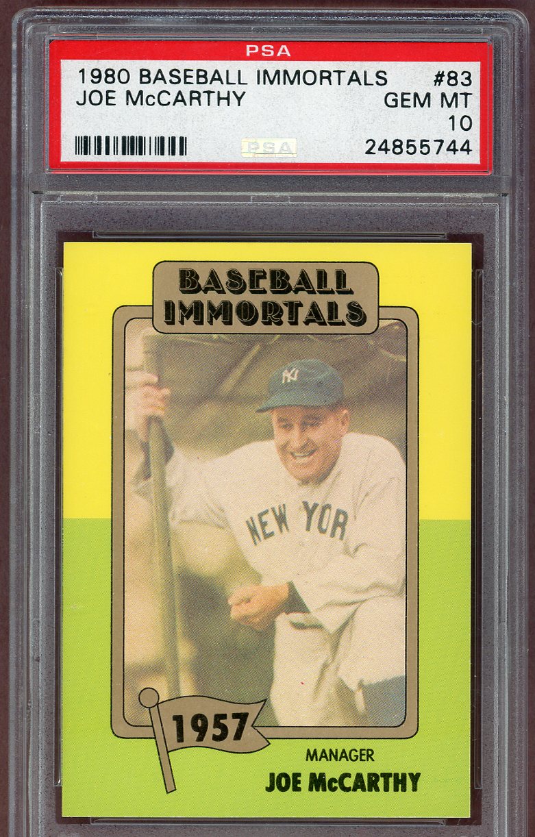 1980 Baseball Immortals #083 Joe McCarthy Yankees PSA 10 GEM MINT 560955