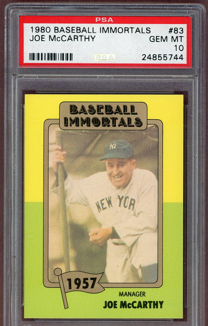 1980 Baseball Immortals #083 Joe McCarthy Yankees PSA 10 GEM MINT 560955
