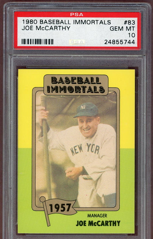 1980 Baseball Immortals #083 Joe McCarthy Yankees PSA 10 GEM MINT 560955