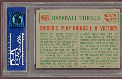 1959 Topps Baseball #468 Duke Snider IA Dodgers PSA 7 NM 560960