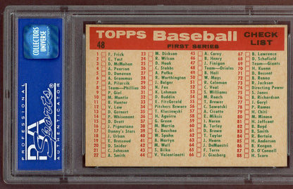 1959 Topps Baseball #048 Baltimore Orioles Team PSA 7 NM 560964