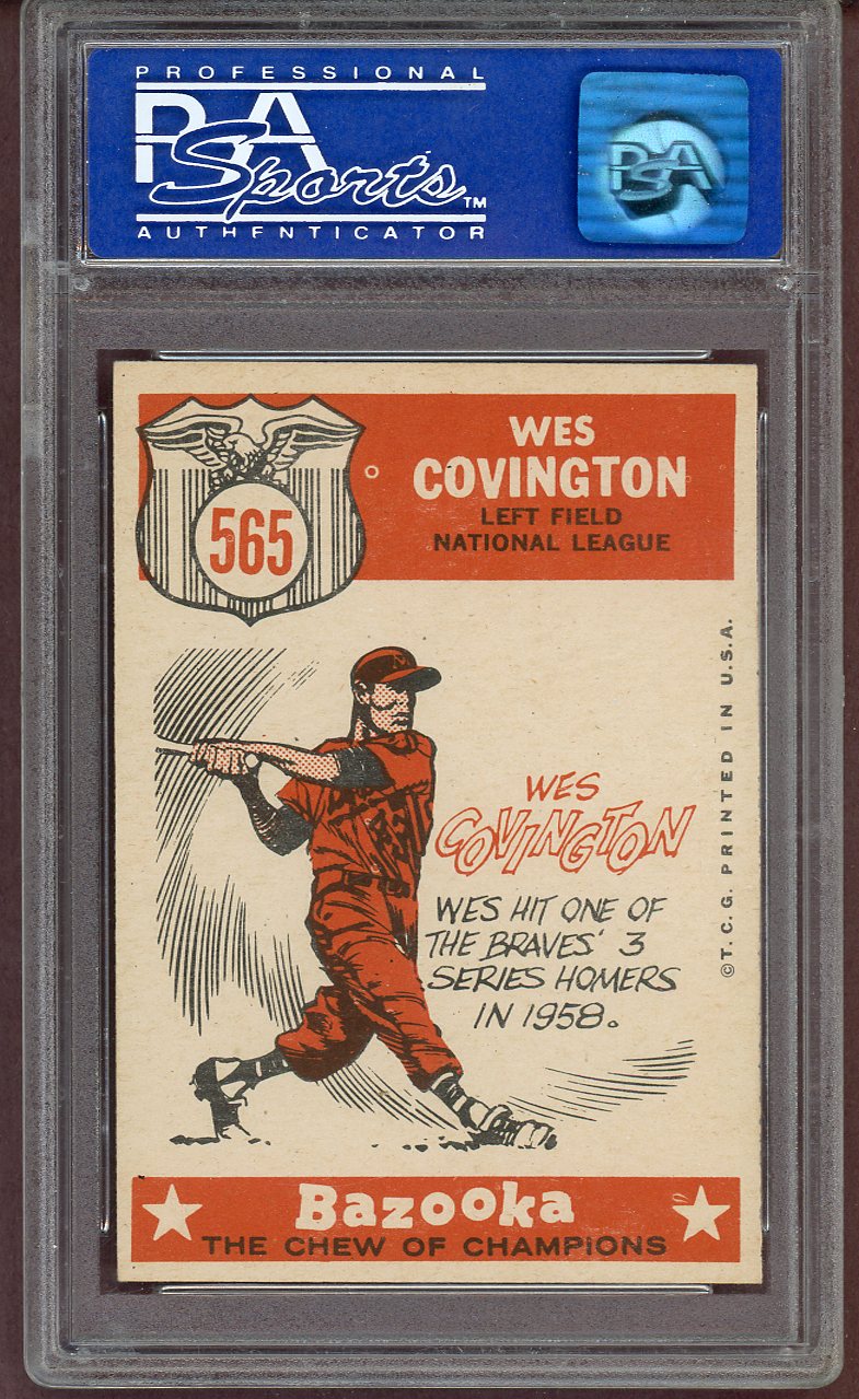 1959 Topps Baseball #565 Wes Covington A.S. Braves PSA 8 NM/MT 560966