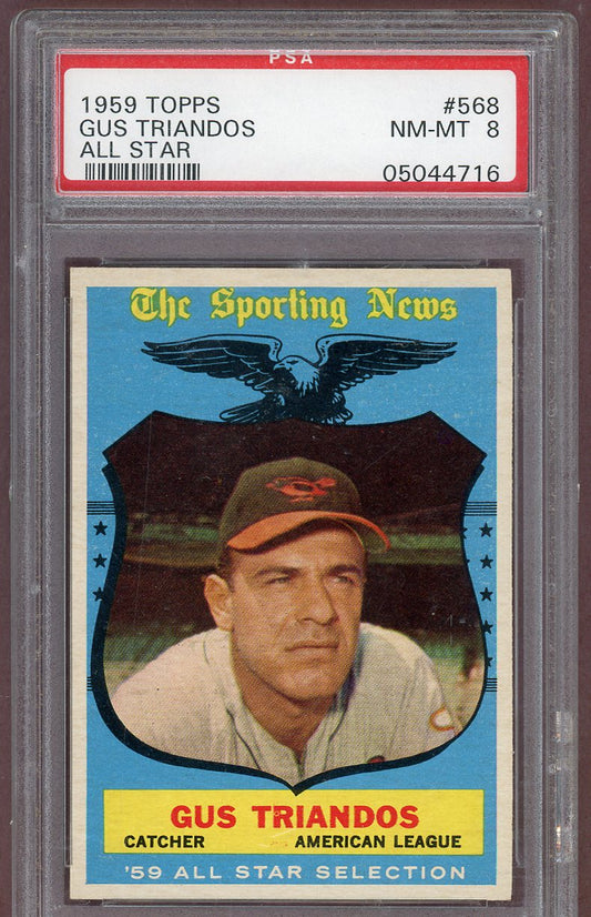 1959 Topps Baseball #568 Gus Triandos A.S. Orioles PSA 8 NM/MT 560968