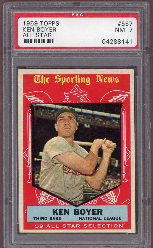 1959 Topps Baseball #557 Ken Boyer A.S. Cardinals PSA 7 NM 560969