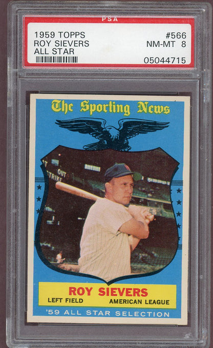 1959 Topps Baseball #566 Roy Sievers A.S. Senators PSA 8 NM/MT 560970