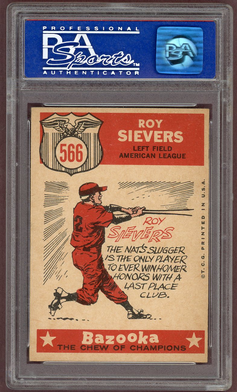 1959 Topps Baseball #566 Roy Sievers A.S. Senators PSA 8 NM/MT 560970