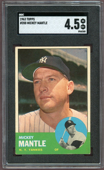 1963 Topps Baseball #200 Mickey Mantle Yankees SGC 4.5 VG-EX+ 560972