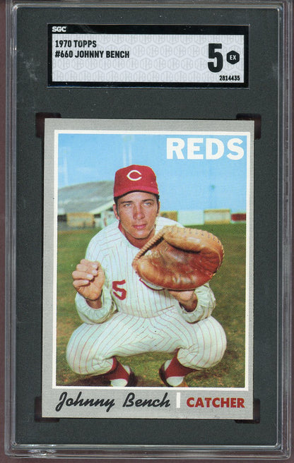 1970 Topps Baseball #660 Johnny Bench Reds SGC 5 EX 560973