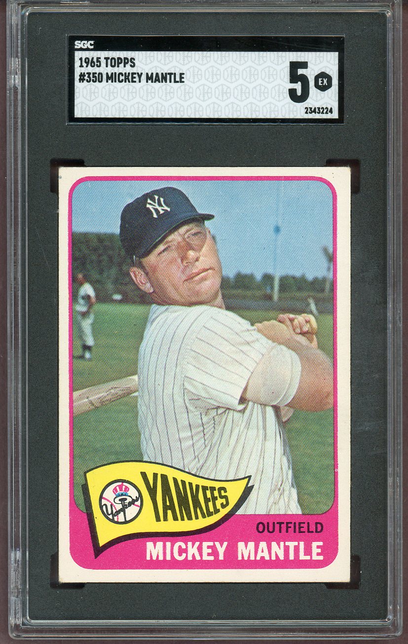 1965 Topps Baseball #350 Mickey Mantle Yankees SGC 5 EX 560974