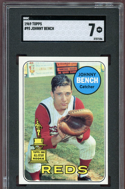 1969 Topps Baseball #095 Johnny Bench Reds SGC 7 NM 560976