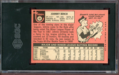 1969 Topps Baseball #095 Johnny Bench Reds SGC 5 EX 560977
